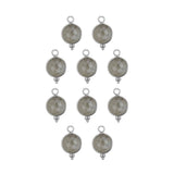Rond sertie en pierres fines 10x17mm - Rhodié