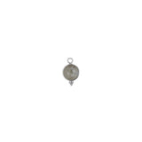 Rond sertie en pierres fines 10x17mm - Rhodié