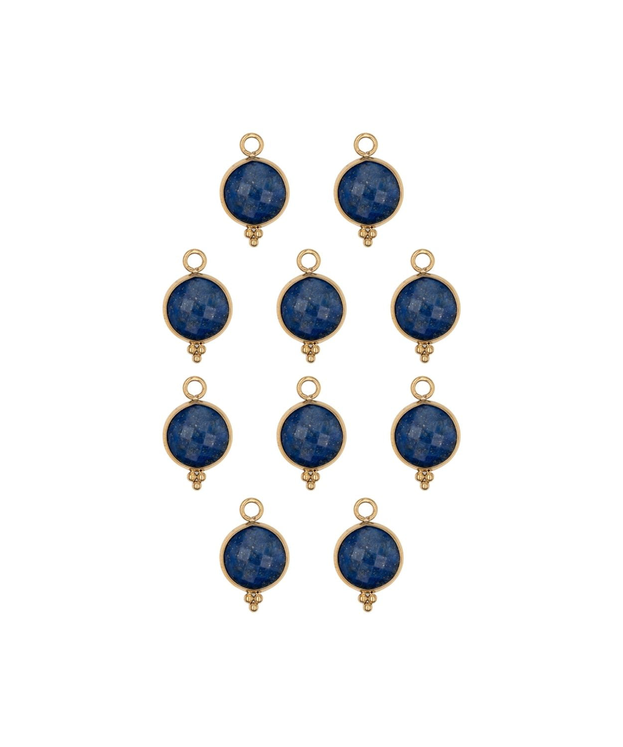 Rond sertie en pierres fines 10x17mm - Doré