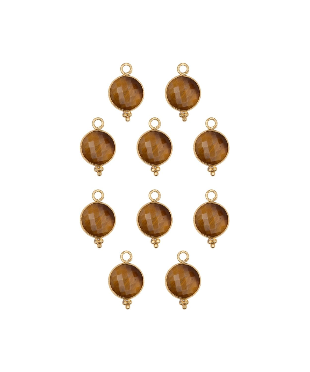 Rond sertie en pierres fines 10x17mm - Doré