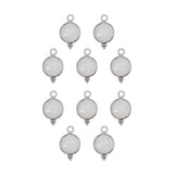 Rond sertie en pierres fines 10x17mm - Rhodié