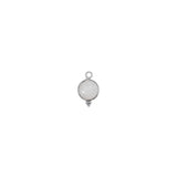 Rond sertie en pierres fines 10x17mm - Rhodié