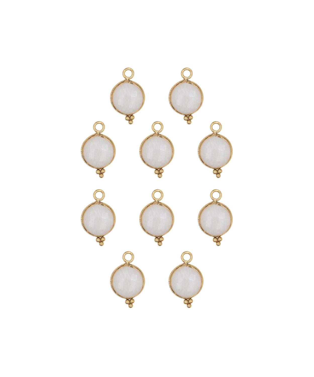 Rond sertie en pierres fines 10x17mm - Doré