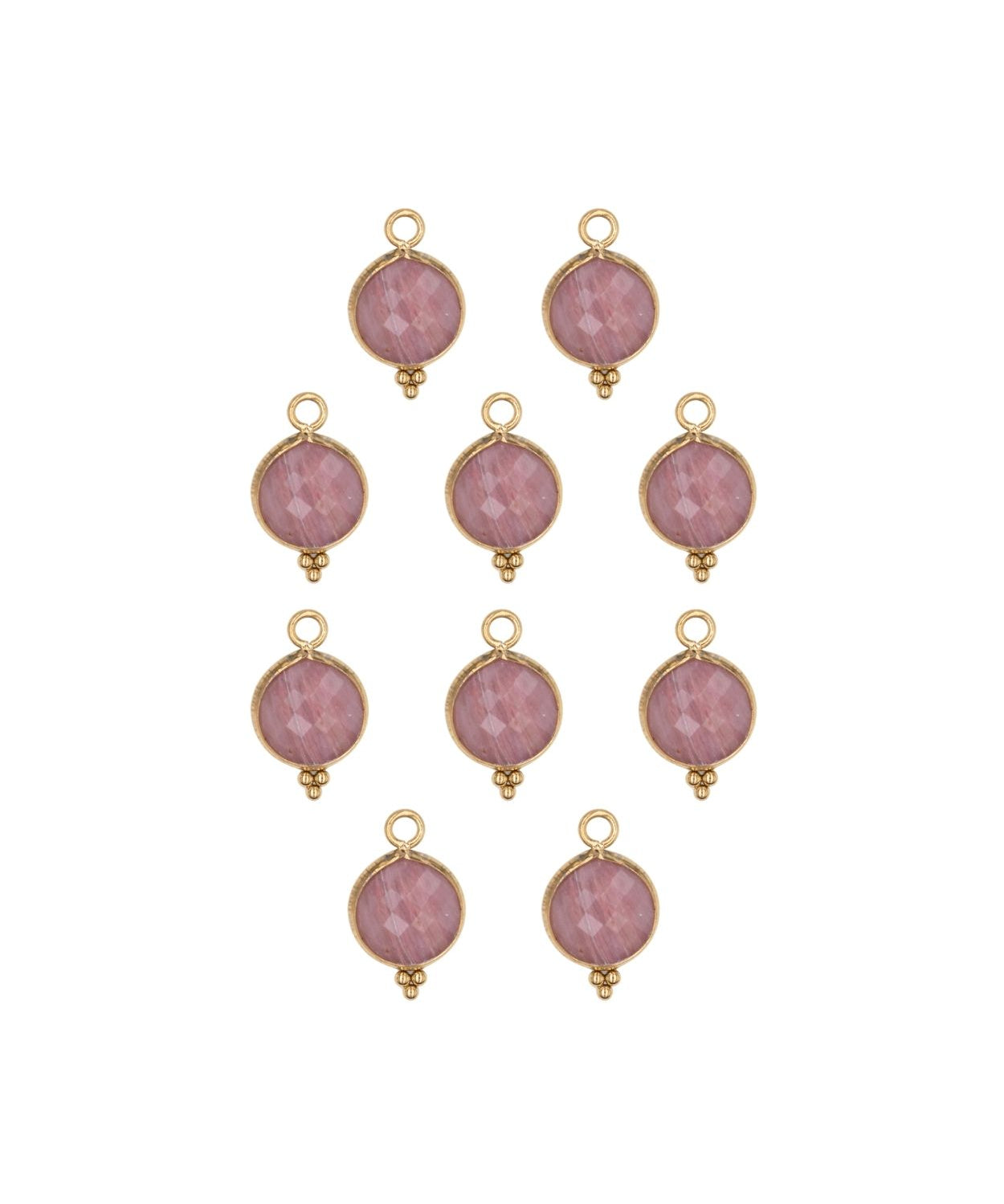 Rond sertie en pierres fines 10x17mm - Doré