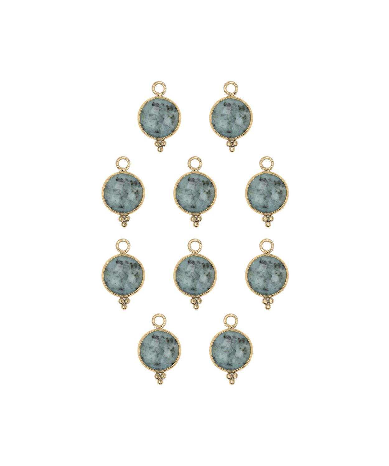 Rond sertie en pierres fines 10x17mm - Doré