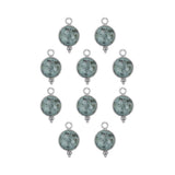 Rond sertie en pierres fines 10x17mm - Rhodié