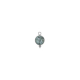Rond sertie en pierres fines 10x17mm - Rhodié
