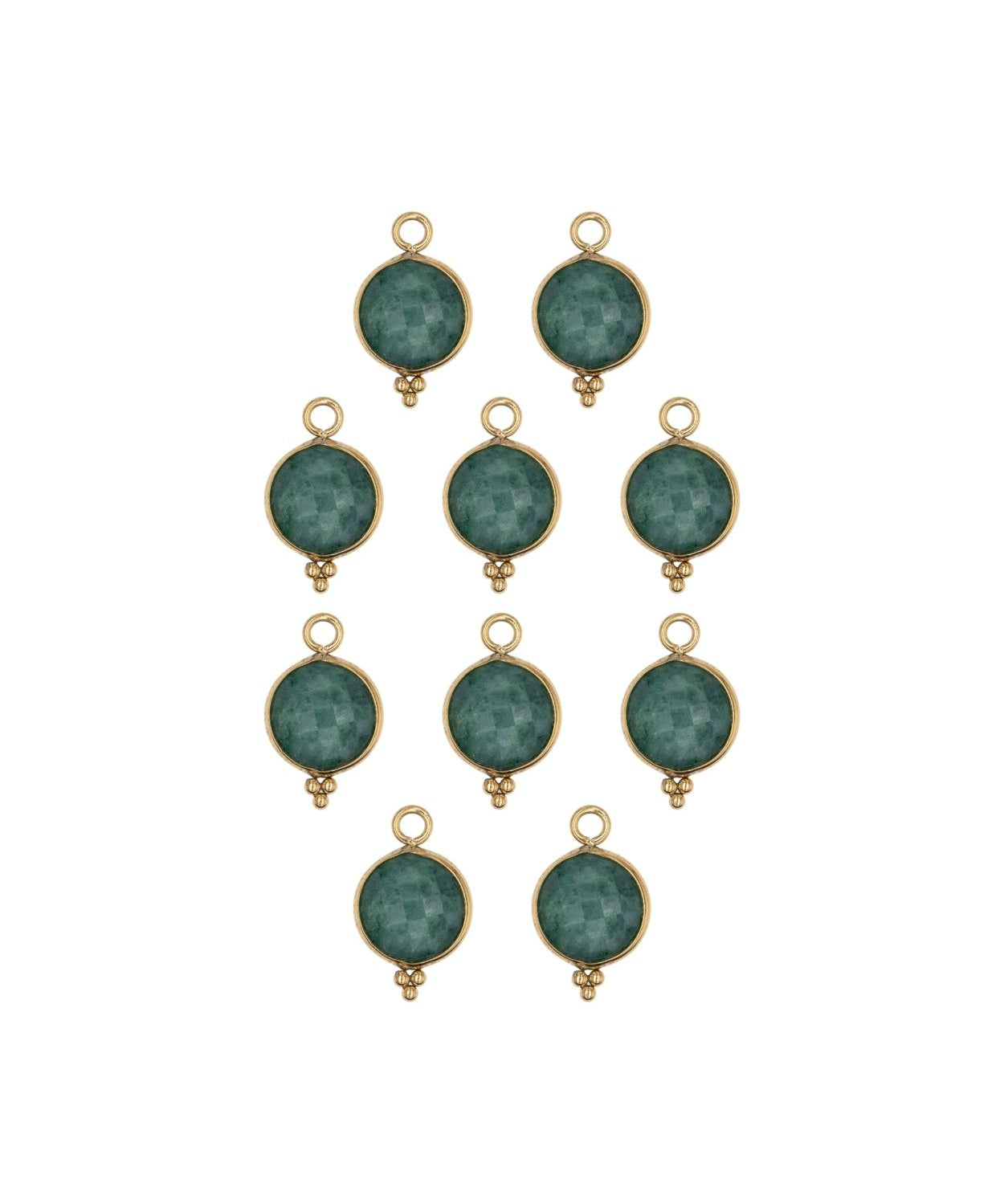 Rond sertie en pierres fines 10x17mm - Doré