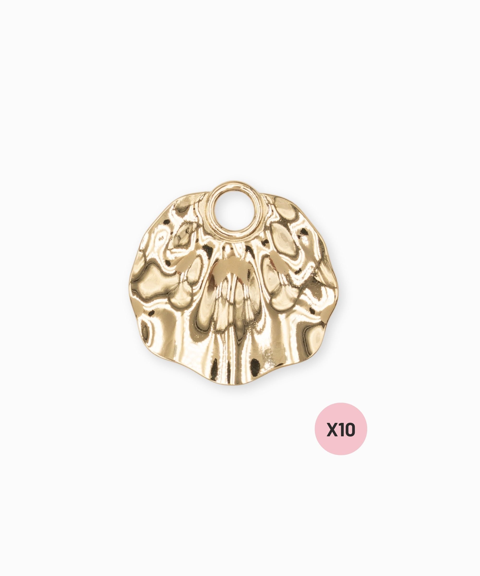 Pendenrtif grand coquillage ondulé 31x32mm