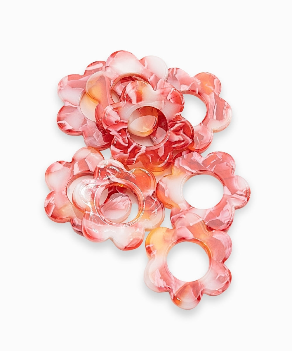 Pendentif fleurs en acétate 21mm