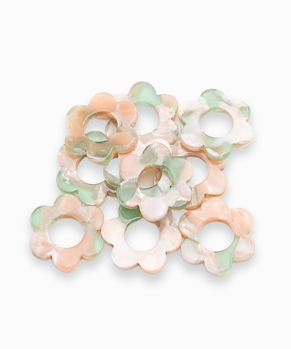 Pendentif fleurs en acétate 21mm