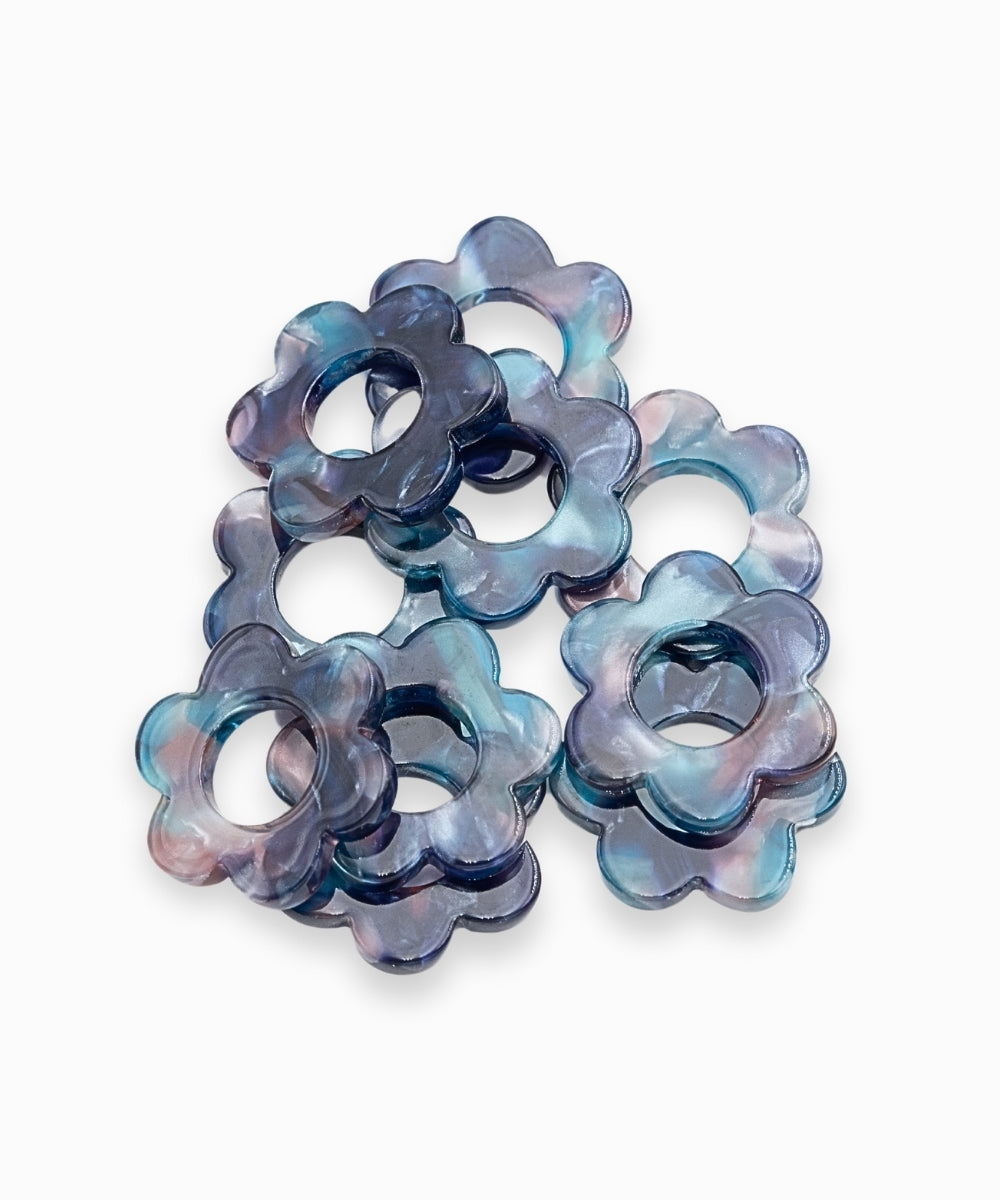 Pendentif fleurs en acétate 21mm