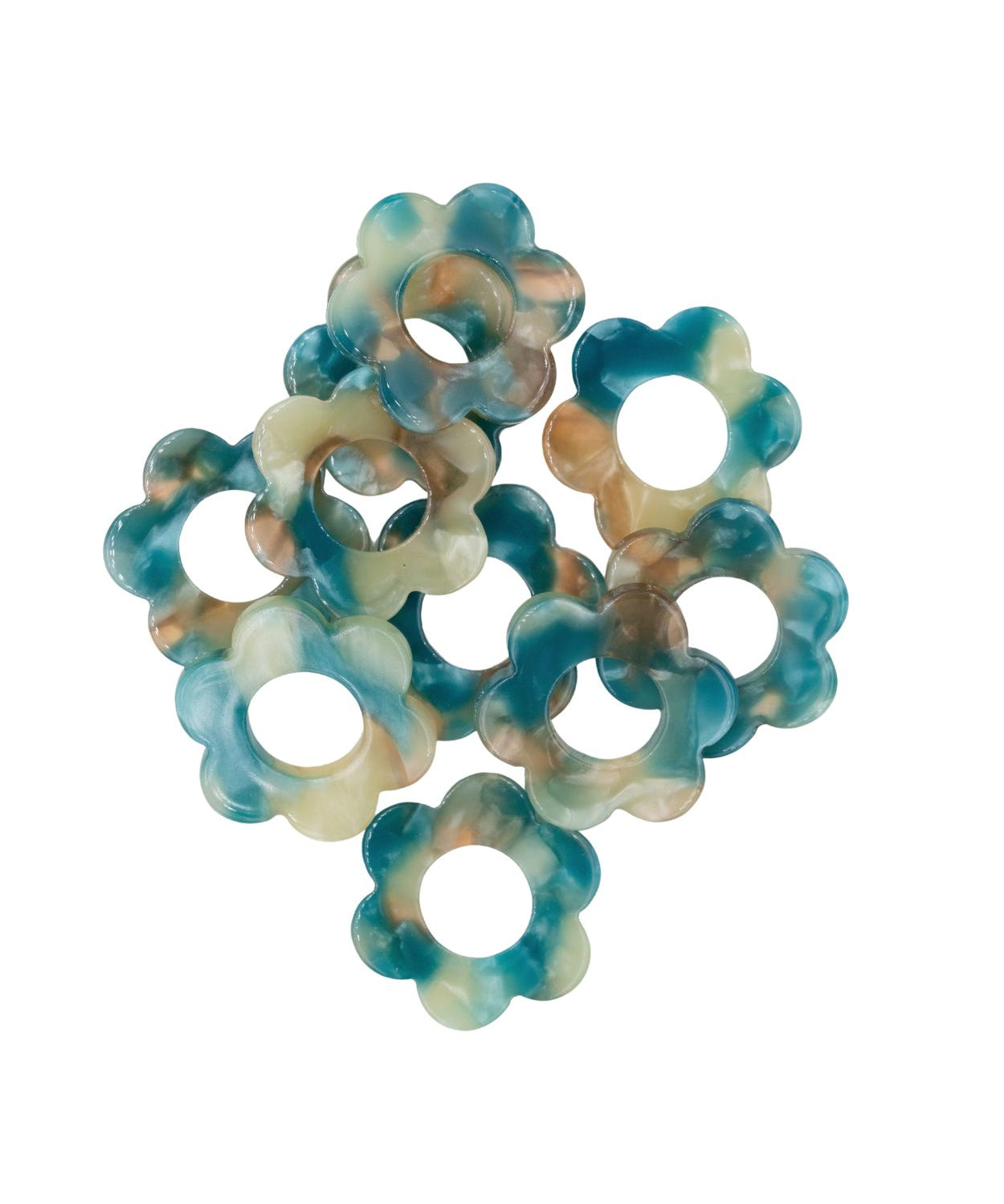 Pendentif fleurs en acétate 21mm