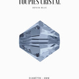 Toupies Swarovski 4mm - Bleu