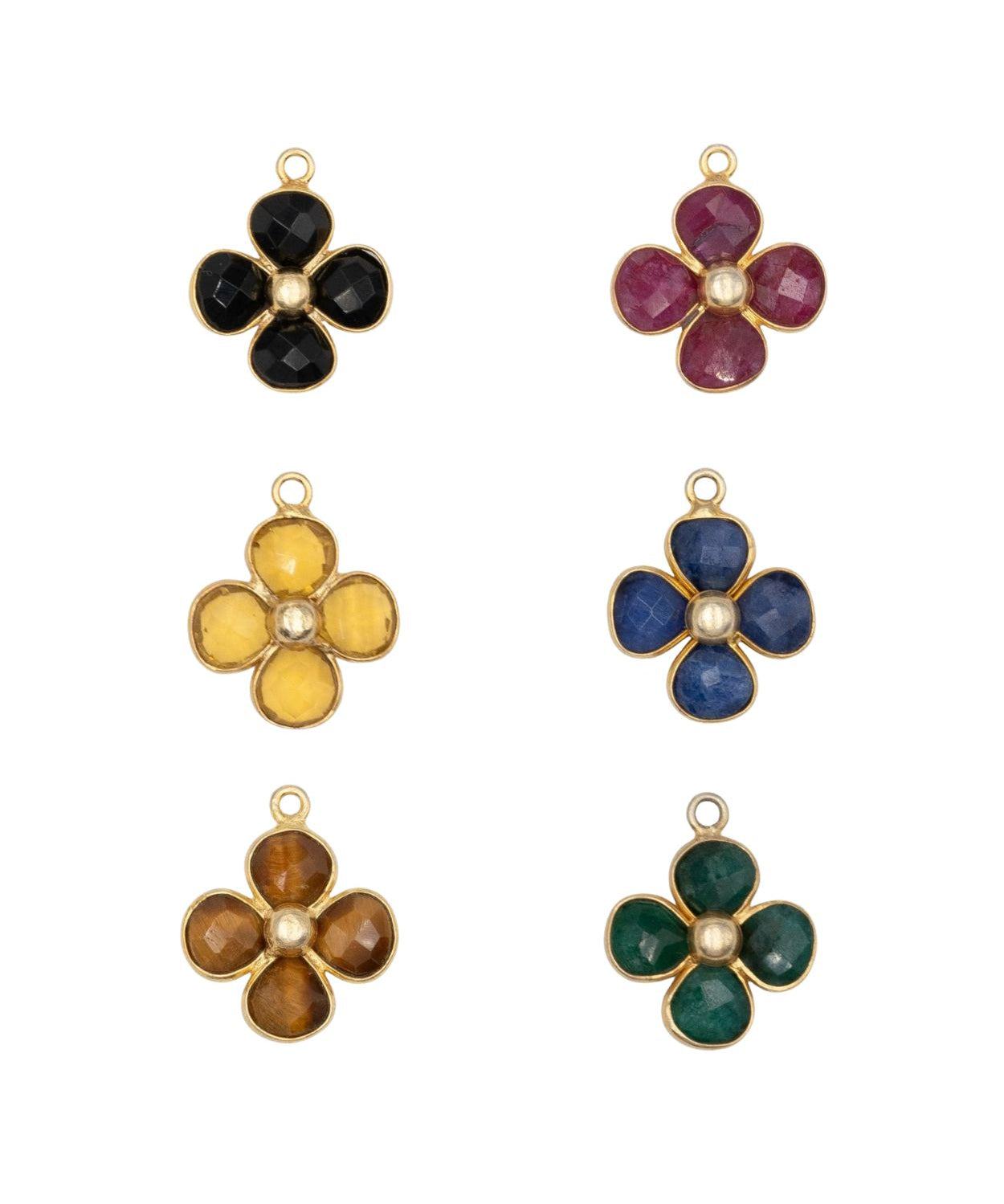 Trèfles en pierre 15mm - Lots mélangés