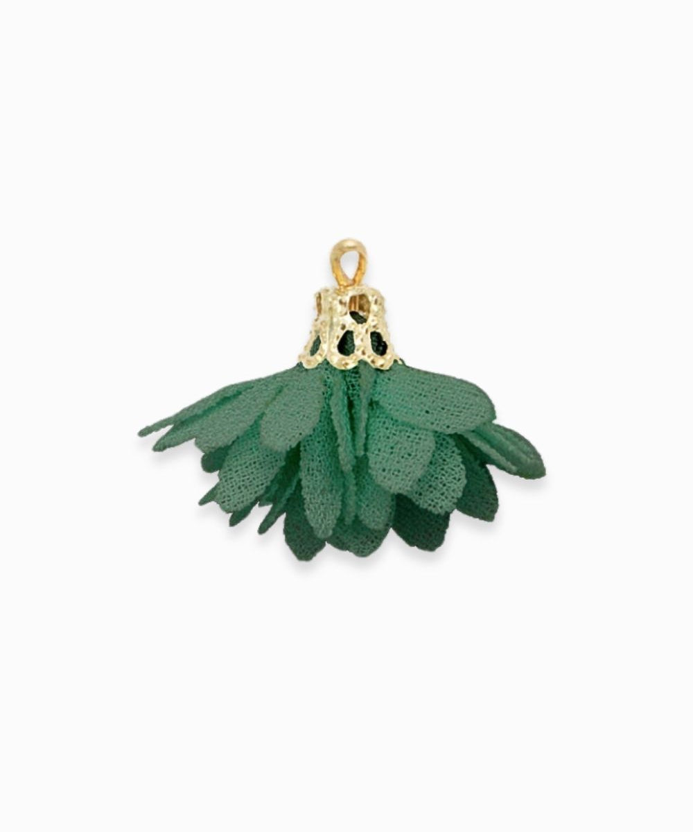 Pompons fleurs en tissu 18mm