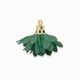 Pompons fleurs en tissu 18mm