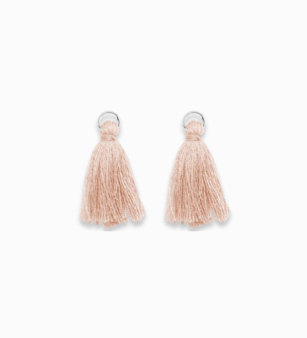 Pompons en coton & argenté 25mm - Rose