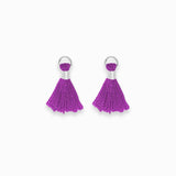 Mini pompons en coton & argenté 14mm - Violet