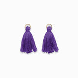 Pompons en coton & doré 25mm - Violet