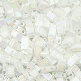 Perles Miyuki Half-Tila 2.30mm - White Pearl AB