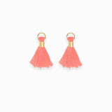 Mini pompons en coton & doré 14mm - Orange
