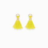 Mini pompons en coton & doré 14mm - Jaune