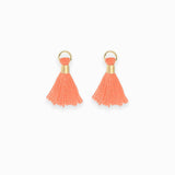 Mini pompons en coton & doré 14mm - Orange