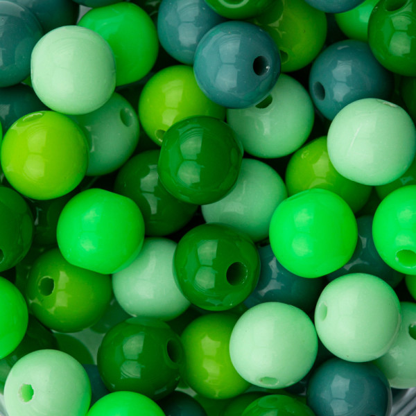 1 perles en résine, acrylique rond vert, noir, blanc 12mm - Un grand marché